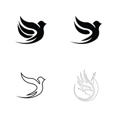 Abstract Bird logo design template