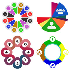 Business infographics. Set of pie chart	
