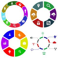 Business infographics. Set of pie chart	
