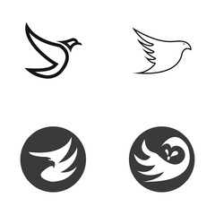 Abstract Bird logo design template