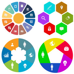 Business infographics. Set of pie chart	
