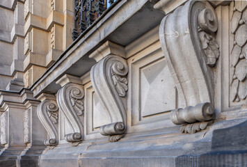 Details of the facade of the Stieglitz Academy in St. Petersburg