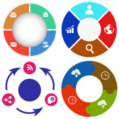 Business infographics. Set of pie chart	
