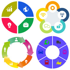 Business infographics. Set of pie chart	