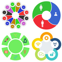 Business infographics. Set of pie chart	