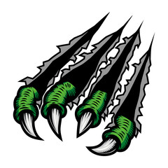 Monster claws scratching background. For poster, t shirt, decoration. Vector illustration