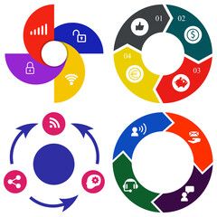 Business infographics. Set of pie chart	
