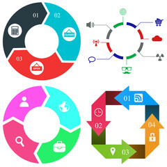 Business infographics. Set of pie chart	
