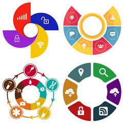 Business infographics. Set of pie chart	
