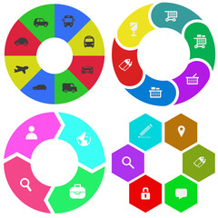 Business infographics. Set of pie chart	
