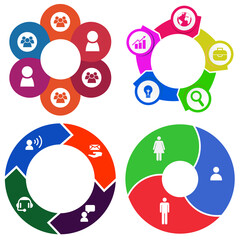 Business infographics. Set of pie chart	
