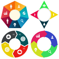 Business infographics. Set of pie chart	
