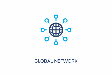 GLOBAL NETWORK icon in vector. Logotype