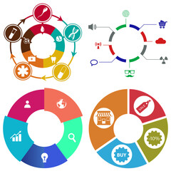 Business infographics. Set of pie chart	
