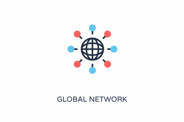 GLOBAL NETWORK icon in vector. Logotype