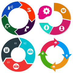 Business infographics. Set of pie chart	

