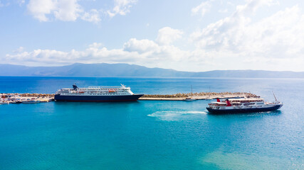 The big tourist liner in a port