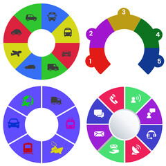 Business infographics. Set of pie chart	