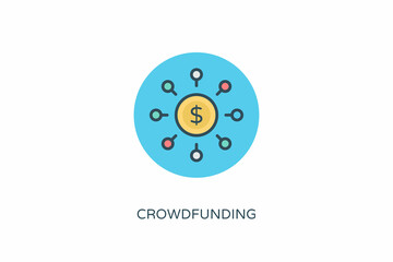 CROWDFUNDING icon in vector. Logotype