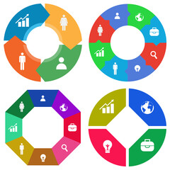 Business infographics. Set of pie chart	