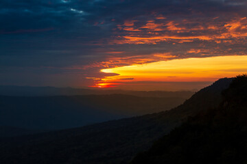 Aerial view, landscape from the top of mountain 