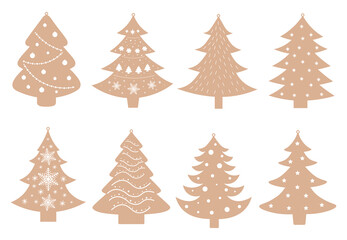 Obraz premium Christmas tree gift tags ornament vector illustration