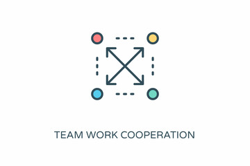 TEAMWORK COOPERATION icon in vector. Logotype