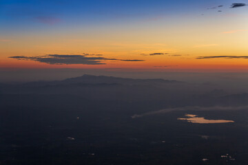 Fototapeta premium Aerial view, landscape from the top of mountain 