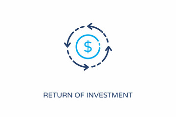 RETURN OF INVESTMENT icon in vector. Logotype