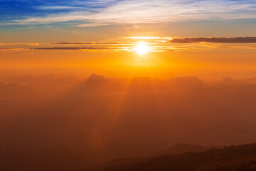 Aerial view, landscape from the top of mountain 