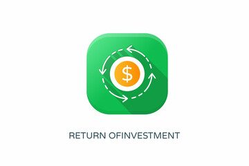 RETURN OF INVESTMENT icon in vector. Logotype