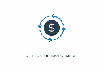 RETURN OF INVESTMENT icon in vector. Logotype