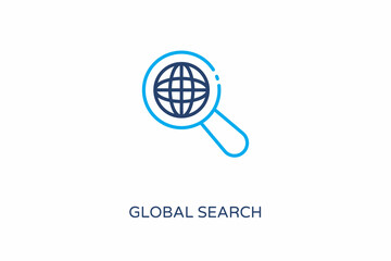 GLOBAL SEARCH icon in vector. Logotype