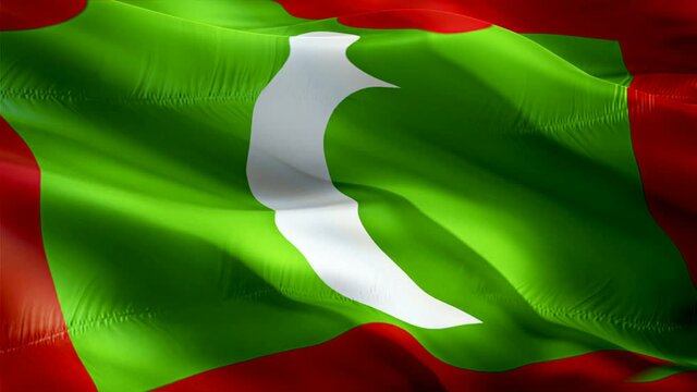Maldivian flag. 3d Maldives flag waving video. Sign of Maldives seamless loop animation. Maldivian flag HD Background. Maldives flag Closeup 1080p HD video for Independence Day,Victory day Maldive
