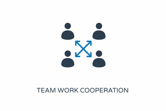 TEAMWORK COOPERATION icon in vector. Logotype