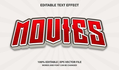 Movies Editable Text Effect Style Vector