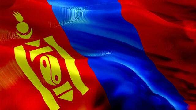 Mongolia flag. National 3d Mongolia flag waving. Sign of Mongolian seamless loop animation. Mongolia flag HD Background. Mongolian flag Closeup 1080p Full HD video for presentation. Mongolian flags fo
