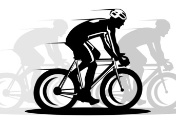 Fototapeta premium Ride bicycle silhouette illustration