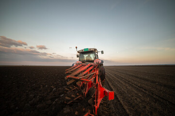 Tractor working in the field