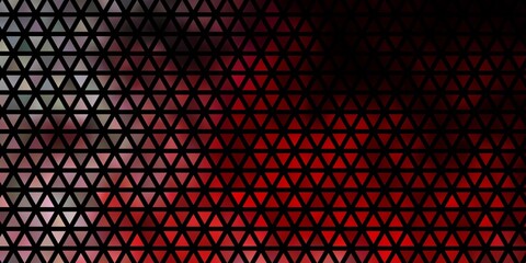 Dark Red vector backdrop with lines, triangles.