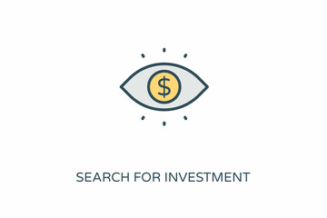 Search For Investment icon in vector. Logotype