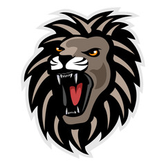 Fototapeta na wymiar Lion head badge mascot logo