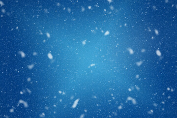 Fototapeta premium Blue snowy Christmas design for wallpaper and advertising. Christmas concept for publicity.
