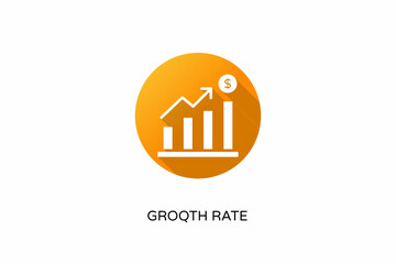 Growth Rate icon in vector. Logotype