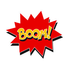 BOOM comic text. Pop art style. Vector illustration.