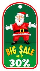 christmas tag with Santa Claus 30% discount