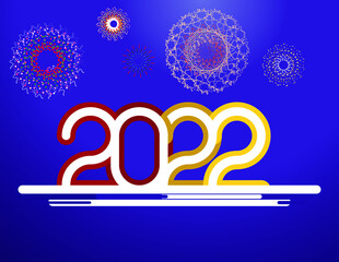 happy new year, colored 2022 numbers, design elements for new year decor, 2022 vector