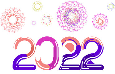 happy new year, colored 2022 numbers, design elements for new year decor, 2022 vector