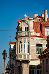 Fototapeta premium Historic building in Pilies street in Vilnius old town