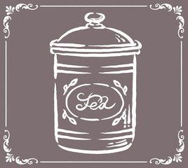 アンティークな紅茶缶。ベクターイラスト素材